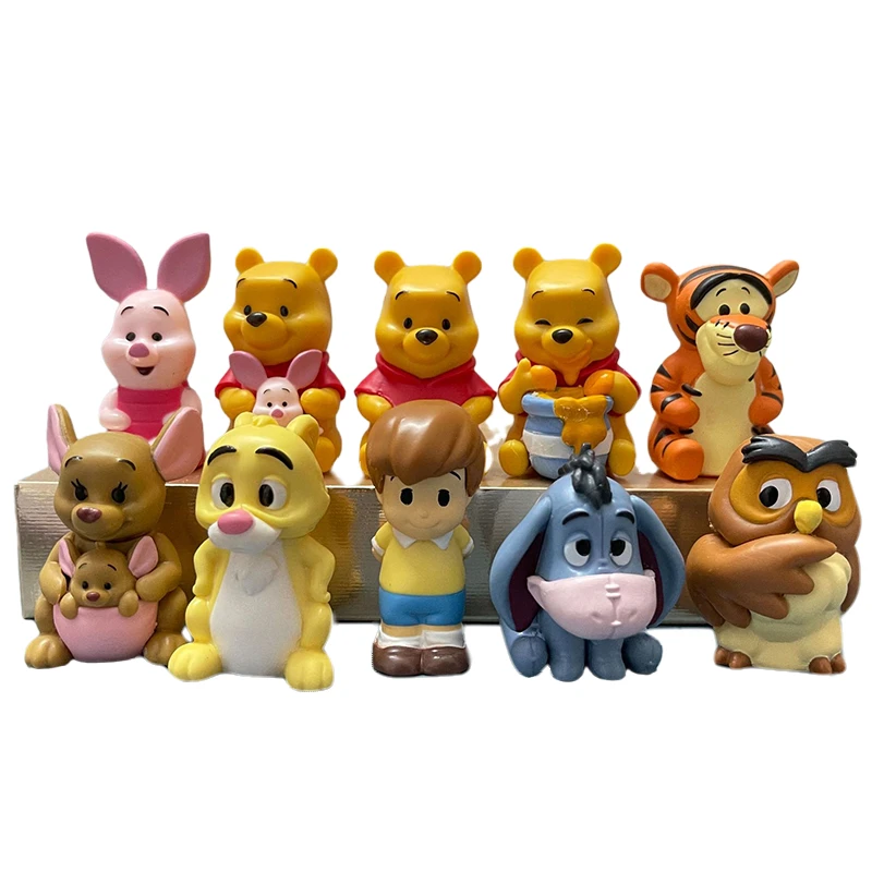 

10PCS/SET Disney Winnie Piglet Tigger Eeyore Rabbit Owl Toys Anime The Pooh Action Figures Models Dolls Figurine Gifts for Kids