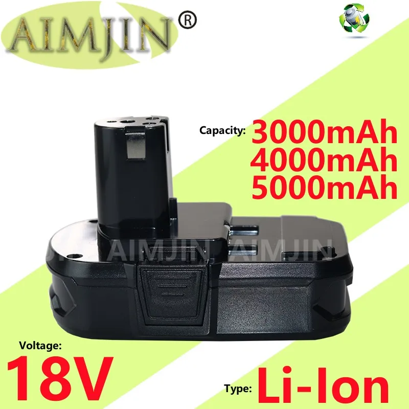 

3.0Ah/4.0Ah/5.0Ah Replacement For Ryobi 18V Lithium Battery Compatible With P107 P108 P102 P103 P104 P105 P10