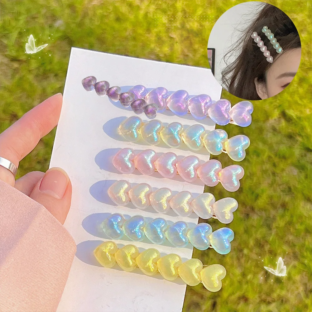 

Heart Hairpin Sweet Barrette Heart Peach Side Clip Heart Hair Clips Hair Accessories Heart Duckbill Clip Bangs Clip
