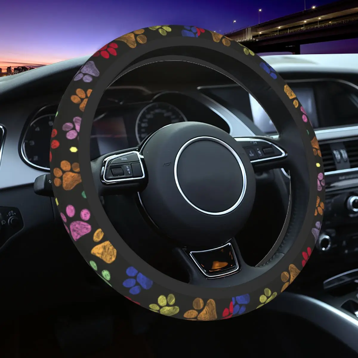 

Cute Animal Paw Pattern Car Steering Wheel Cover 38cm Non-slip Fashion Car-styling Interior Accessories