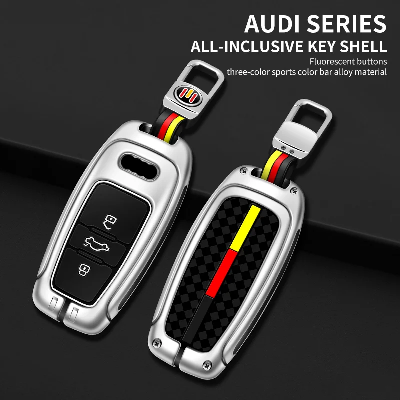 

Zinc Alloy Car Remote Key Case Cover Shell For Audi A1 A3 8V A4 B8 B9 A5 A6 C7 A7 A8 Q3 Q5 Q7 S4 S6 S7 S8 R8 TT Holder Keyless
