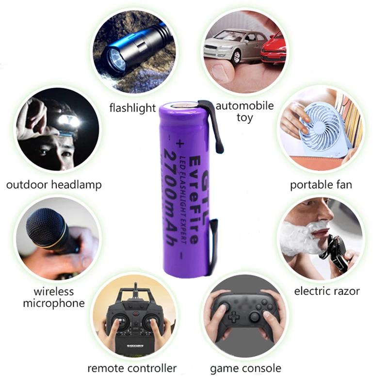 

2020 New 14500 Lithium Battery 3.7V 2700mAh Rechargeable Batteries Welding Nickel Sheet bateria For Torch LED Flashlight Toy