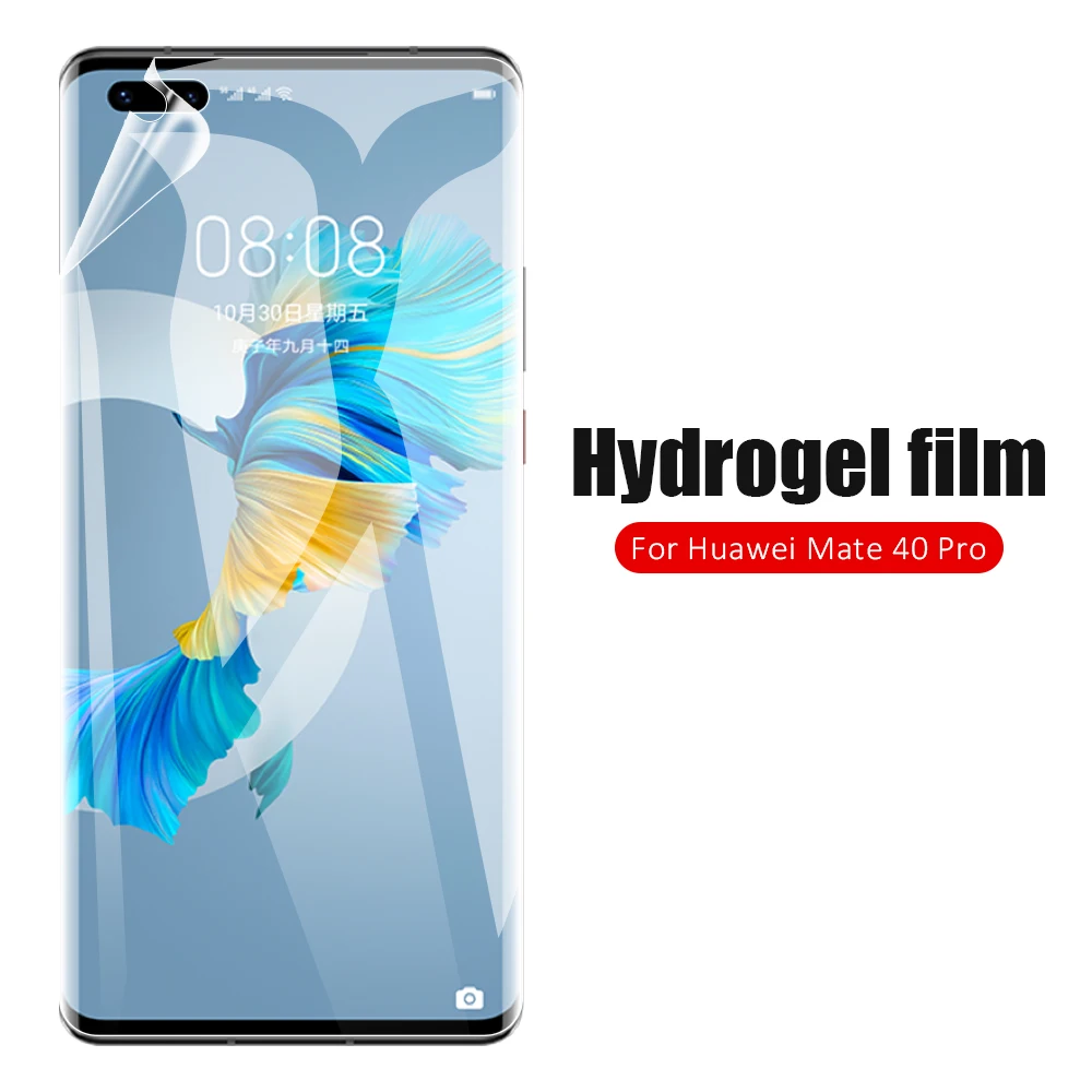 

999D Hydrogel Film For Huawei Mate 40 Pro Mate 40 RS Full Screen Protector For Huawei Mate 40 Pro Plus Mate 30 Pro 20 Lite Film