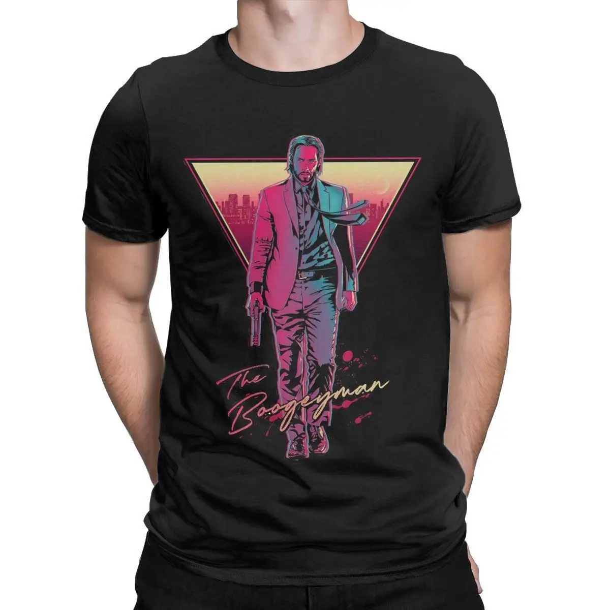 Men's The Boogeyman John Wick T Shirts 100% Cotton Clothes Funny Short Sleeve Crew Neck Tees Adult T-Shirts