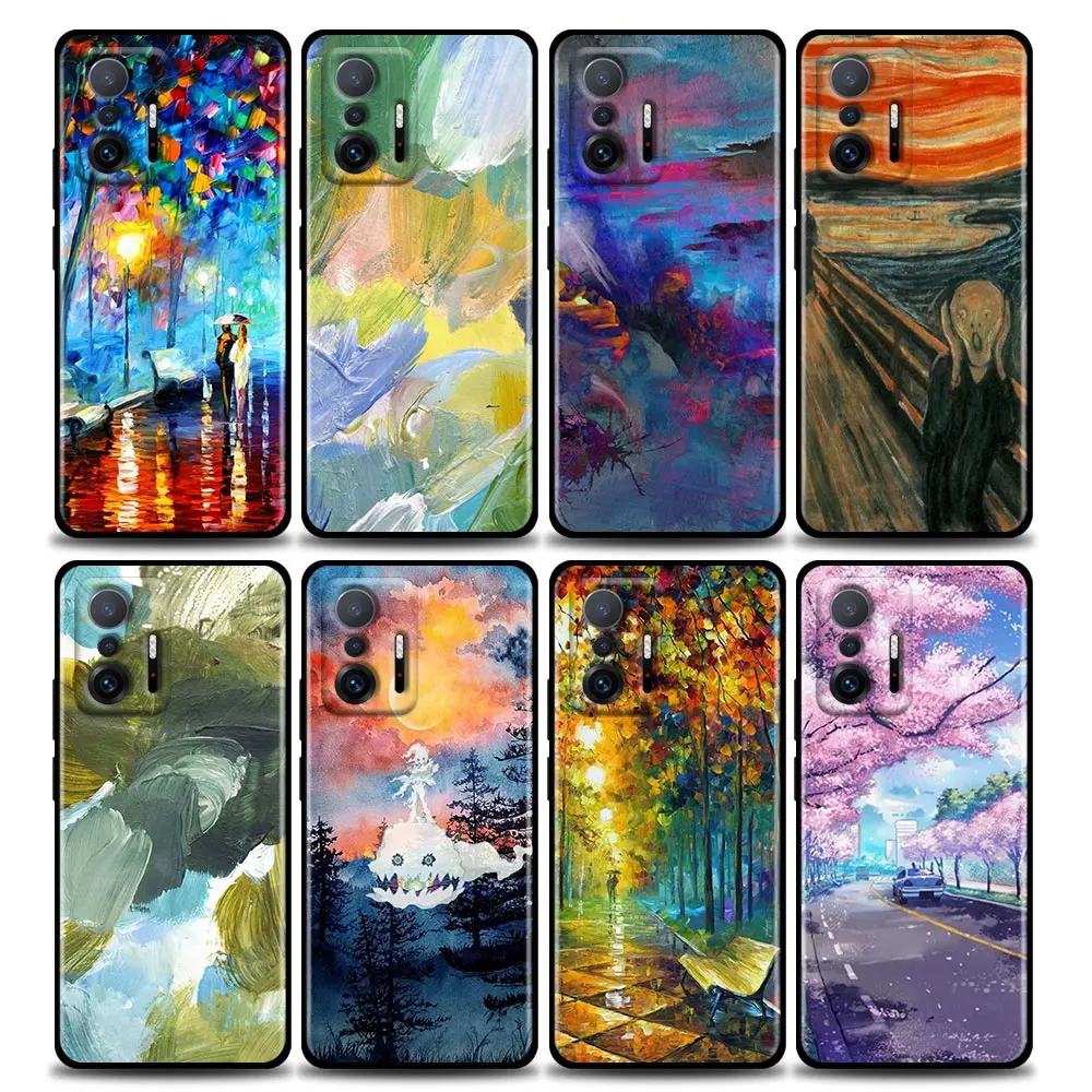 

Phone Case for Xiaomi Mi 11i 12 12X 11 11X 11T Case Poco X3 NFC M3 Pro F3 GT M4 Silicone Cover Freehand Sketching Art