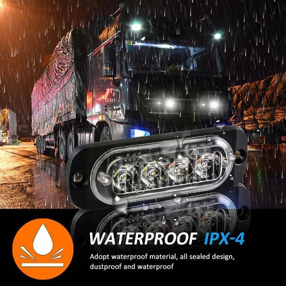 12-24 в 12 Вт 4 светодиода желтого цвета для грузовиков внедорожников