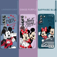 mickey minnie love disney for samsung galaxy s22 s21 s20 fe s10 note 20 10 plus lite ultra liquid silicone soft rope phone case