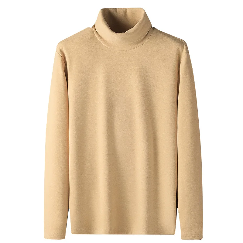 Осенне-зимняя удобная бархатная мужская футболка с длинными рукавами и высоким