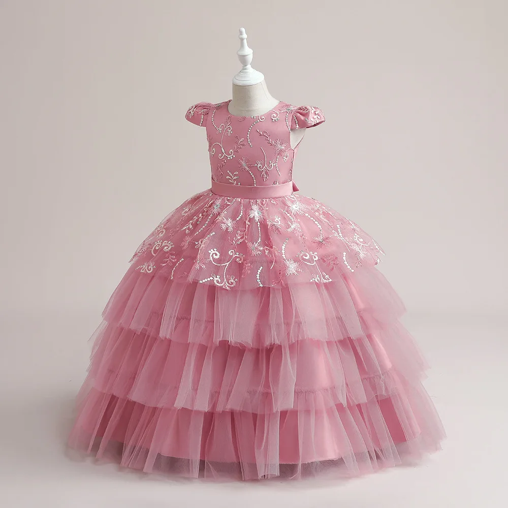 

MODX Princess Dress Net Yarn Flower Puffy Dress Sleeveless Piano Performance Dress Host Birthday Party Dress Cake Dress