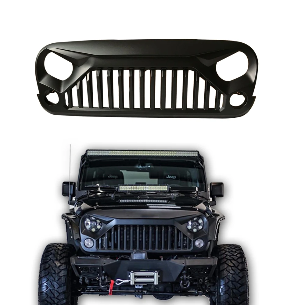 

SXMA Grille Gladiator Front Grille Grill Black Angry Front Grill Gladiator ABS for Jeep Wrangler JK 07-17 (J189)