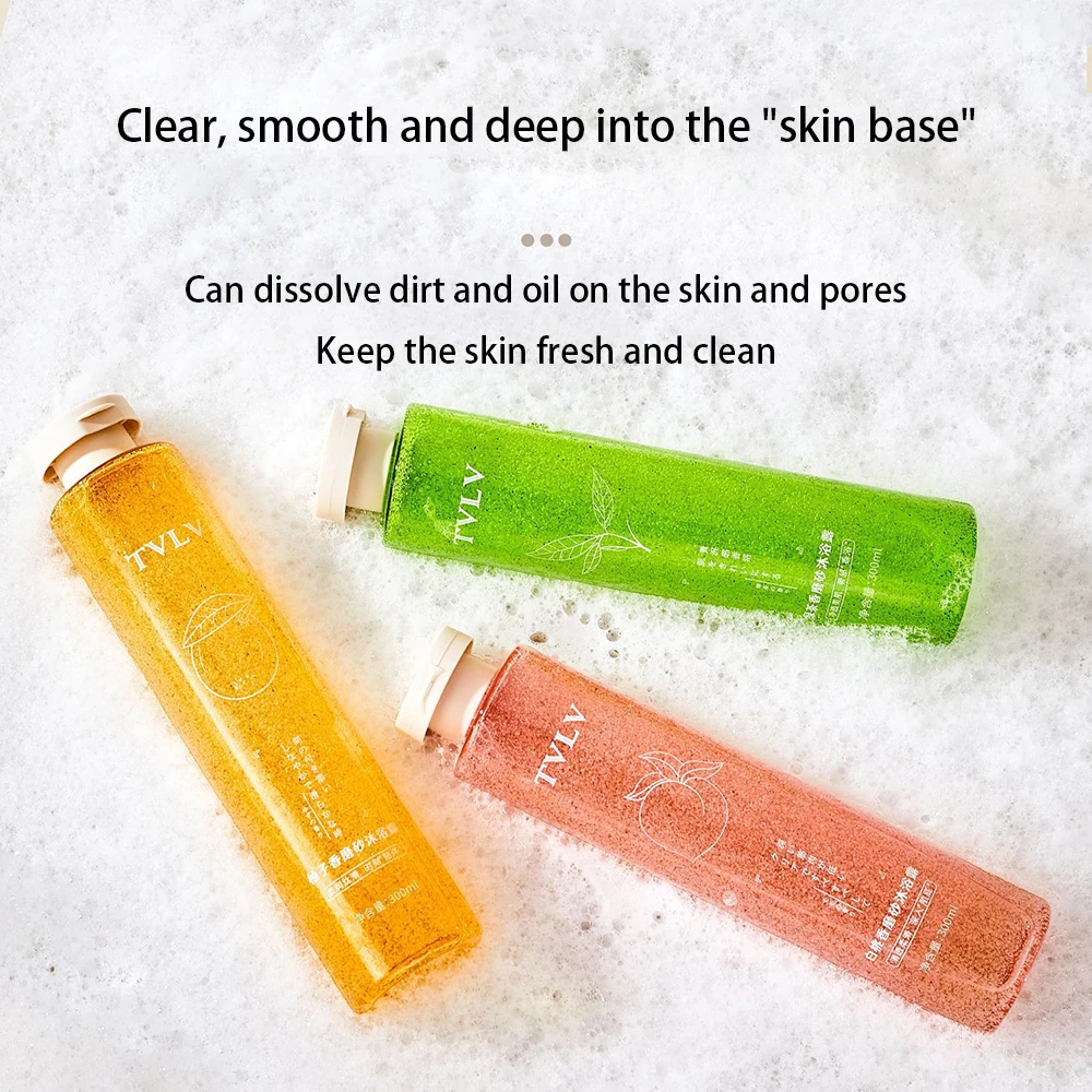 

White Peach Fragrant Bath Shower Gel Peel Body Scrub Remove Acne Improve Chicken Skin Exfoliate Brighten Green Tea Body Wash
