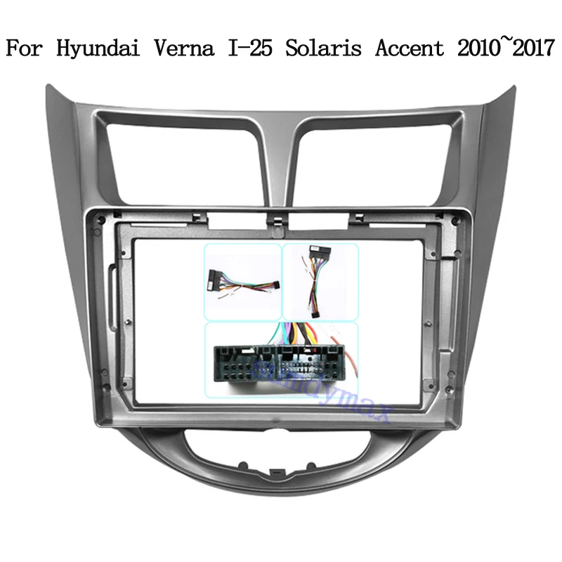 

9 Inch 2din big screen car radio frame for Hyundai Verna I-25 Solaris Accent 2010~2017 car panel Dash Mount Kit with cable