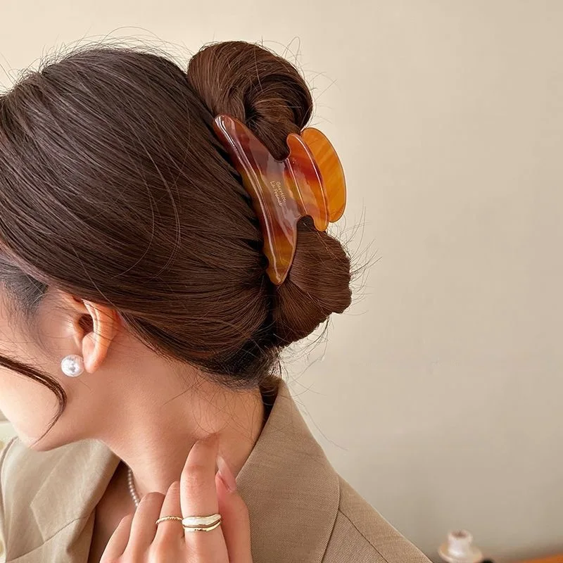 DS 9 5 см большая золотая этикетка с волнистыми волосами зимние ацетатные зажимы