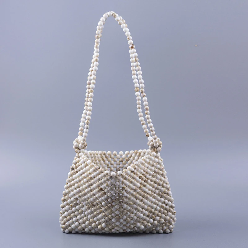 

2022 New Pattern Large-capacity Designer Bag Acrylic Beaded Hand-held Shoulder Bag Women Street Trend Ladies Pvc Handbag Luxury