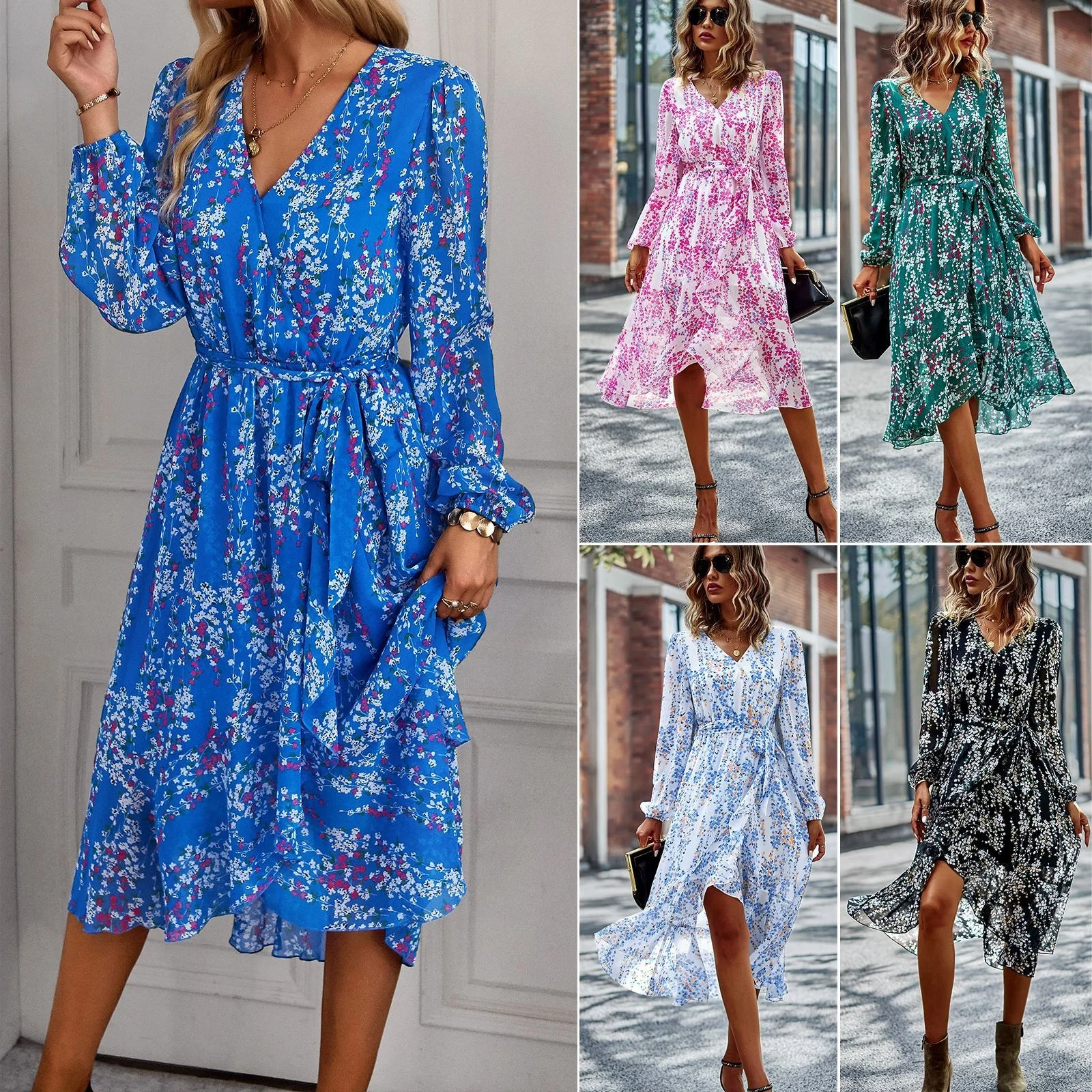 

2023Casual print elegant dress,'s designed elegant and elegant dress Bohemian skirt in spring and summer