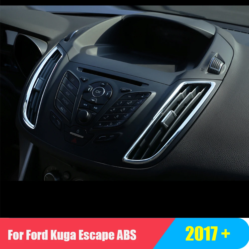 

For Ford Kuga Escape 2017 2018 Matte ABS Air Vent Outlet Cover Trim Car A/C Air-condition Wind Out styling stickers accessories