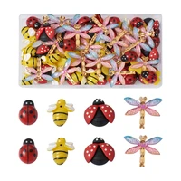 80pcs resin bee ladybug dragonfly animal flatback cabochons charms pendant for earring necklace bracelet diy jewelry making
