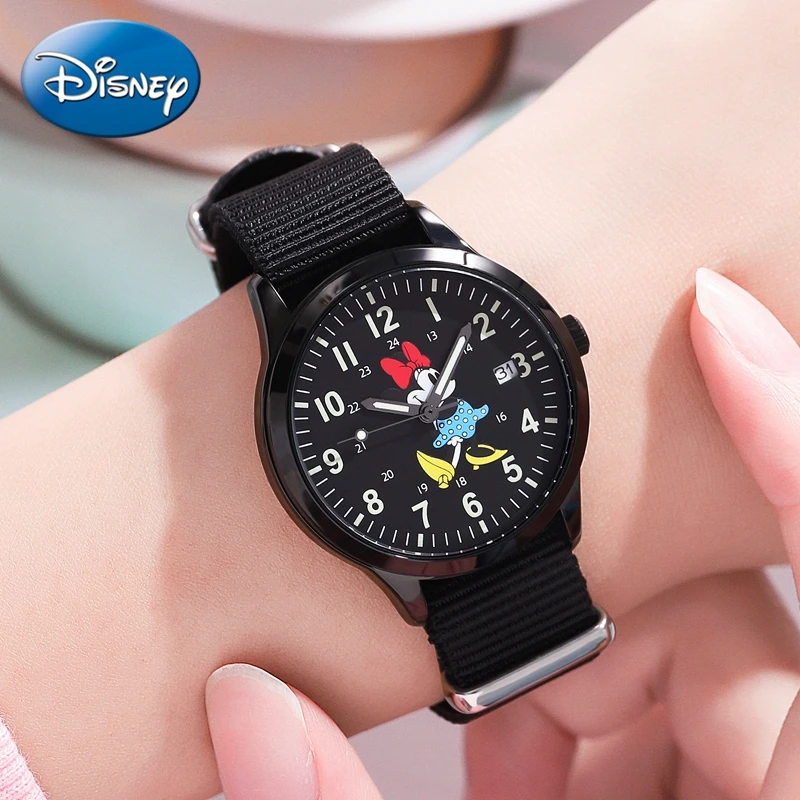 Genuine Minne Mouse Children Fashion Style Watch Girls Quartz Wristwatches Youth Women Casual Calendar Clock Pretty Lady Gift