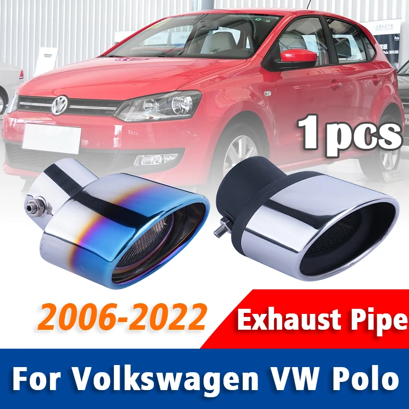 

1Pcs For Volkswagen VW Polo 2006-2022 Stainless Steel Exhaust Pipe Muffler Tailpipe Muffler Tip End Tail Throat Car Accessories