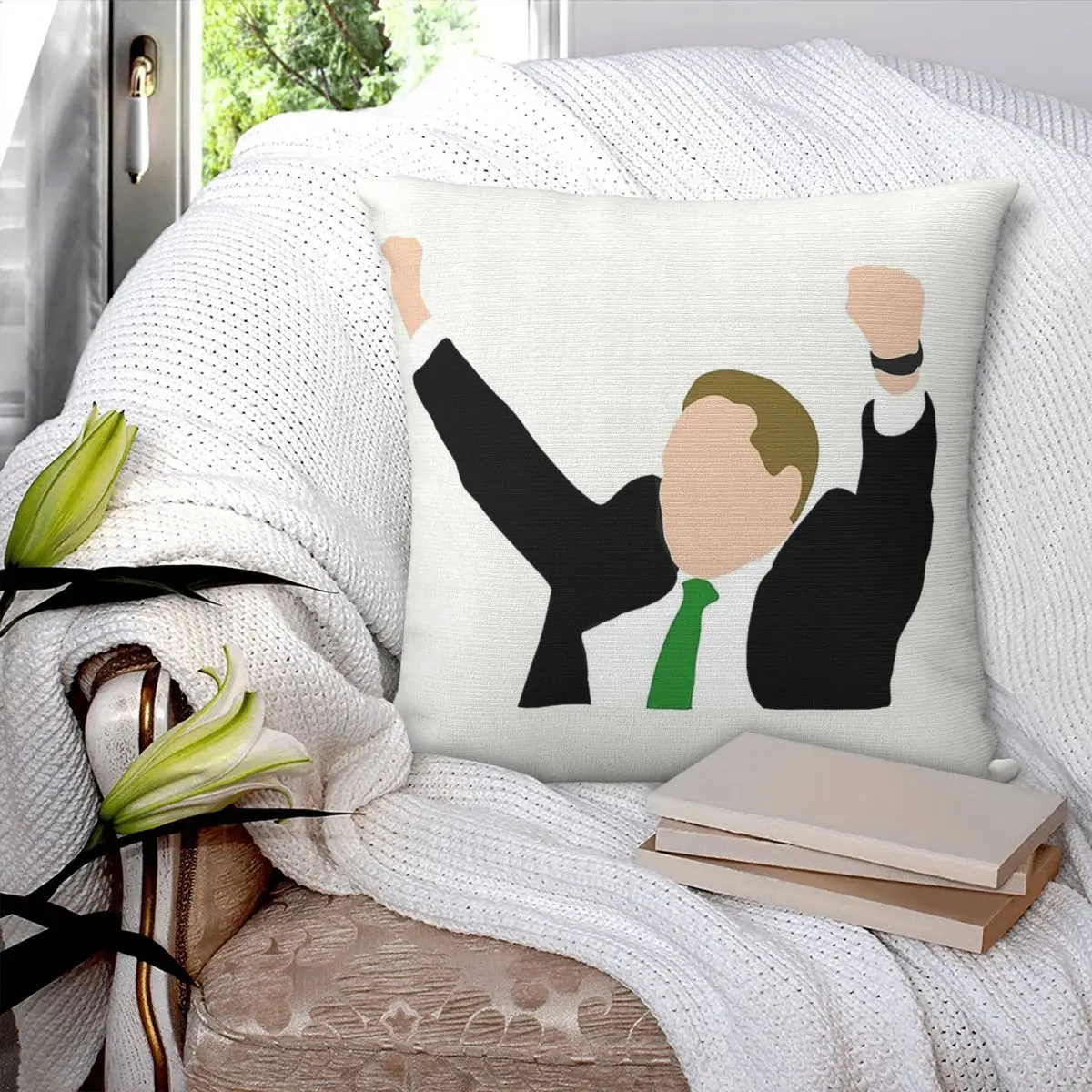 Фото Квадратная наволочка Tom Izzo Celebrating Win из полиэстера, льна и бархата с узором, на молнии, декоративная наволочка для дома, чехол для подушки №3