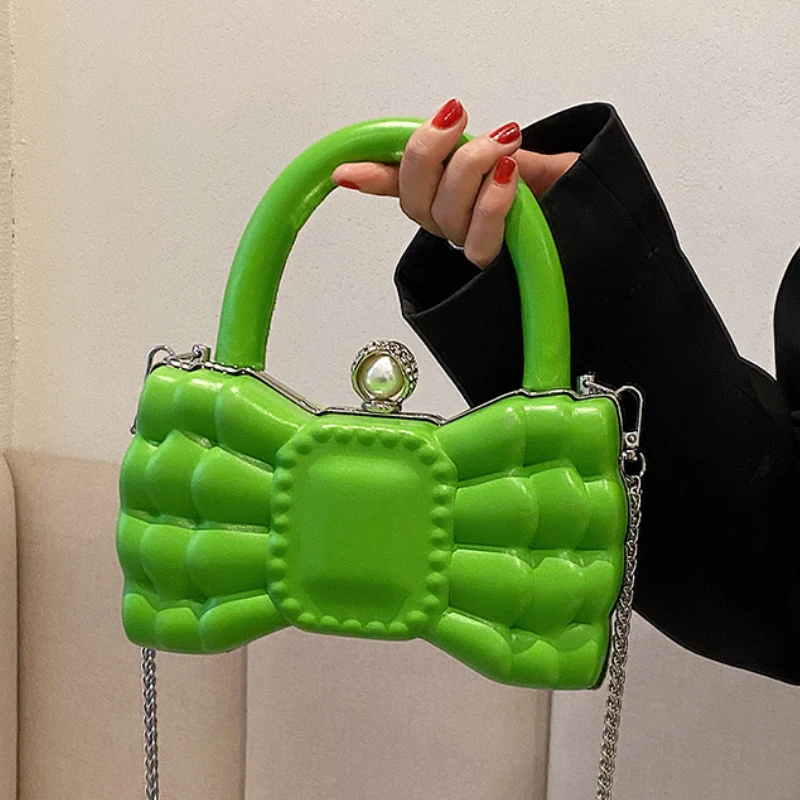 

Bow Tie Female Bag Women Luxury Designer Handbag and Purses Women's Bag 2022 Trend Bags Small Crossbody Bags with Chain Side Bag