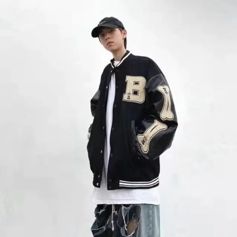 

NEW 2023 Couple Baseball Jackets Men's Hip Hop Loose Color Matching Street Coat Sports Wear Harajuku Bomber Jackets
