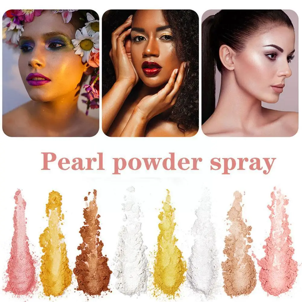 

10 Colors High Gloss Brightening Glitter Powder Spray Highlight Spray Powder Highlighter Face Powder Shimmer Body X6M6
