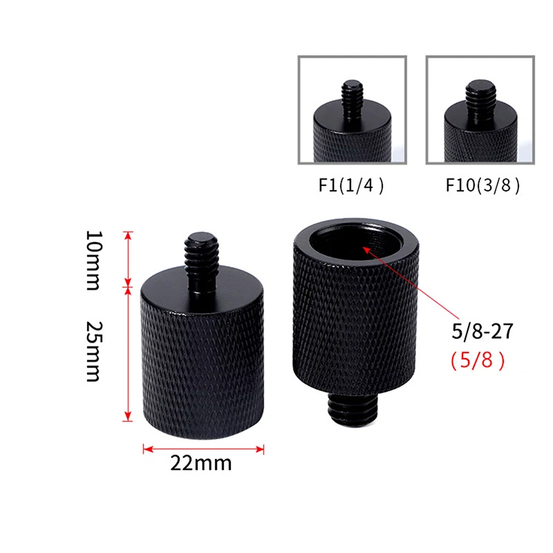 

5/8-27 to 1/4 3/8 Screw Microphone Holder Conversion Screw Mic Stand Monopod Tripod Adapter Mount Screw for Flash Light Bracket