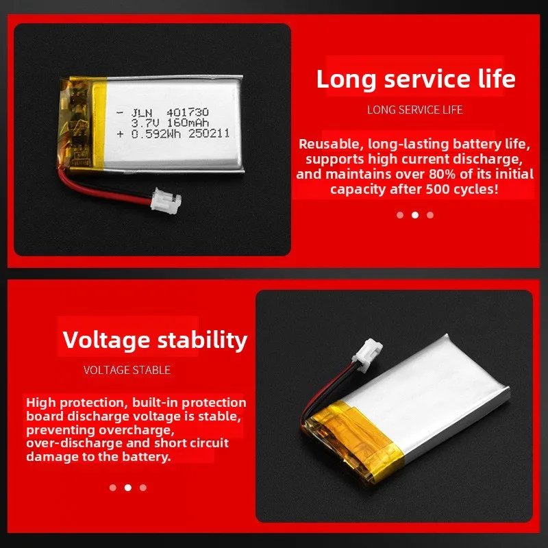 Фото 401730 3,7 В 160 мАч Полимерная литиевая аккумуляторная батарея для DIY Power Bank Bluetooth-динамик Солнечная лампа Светодиодная лампа Игрушки Игра №3