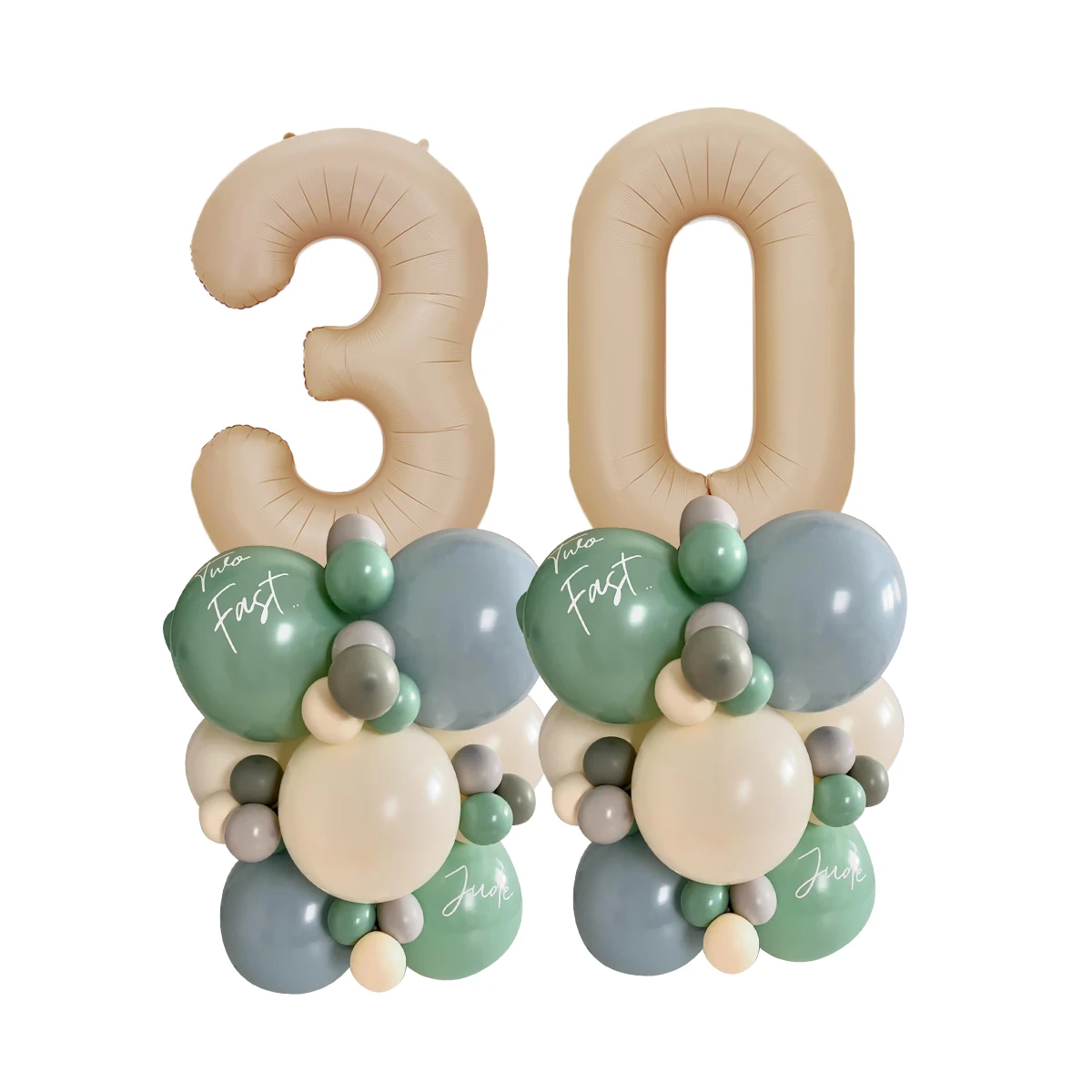 1 комплект винтажных зеленых латексных воздушных шаров башня 32 дюйма цифры-шары