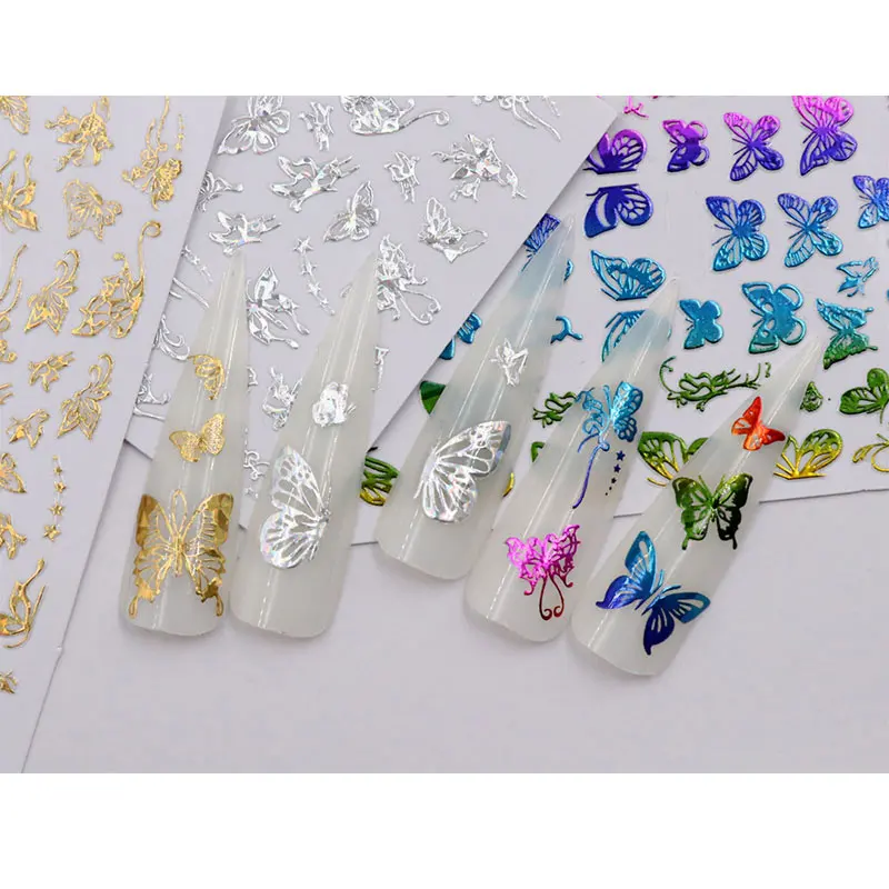

16 шт./упаковка, наклейки-бабочки для дизайна ногтей