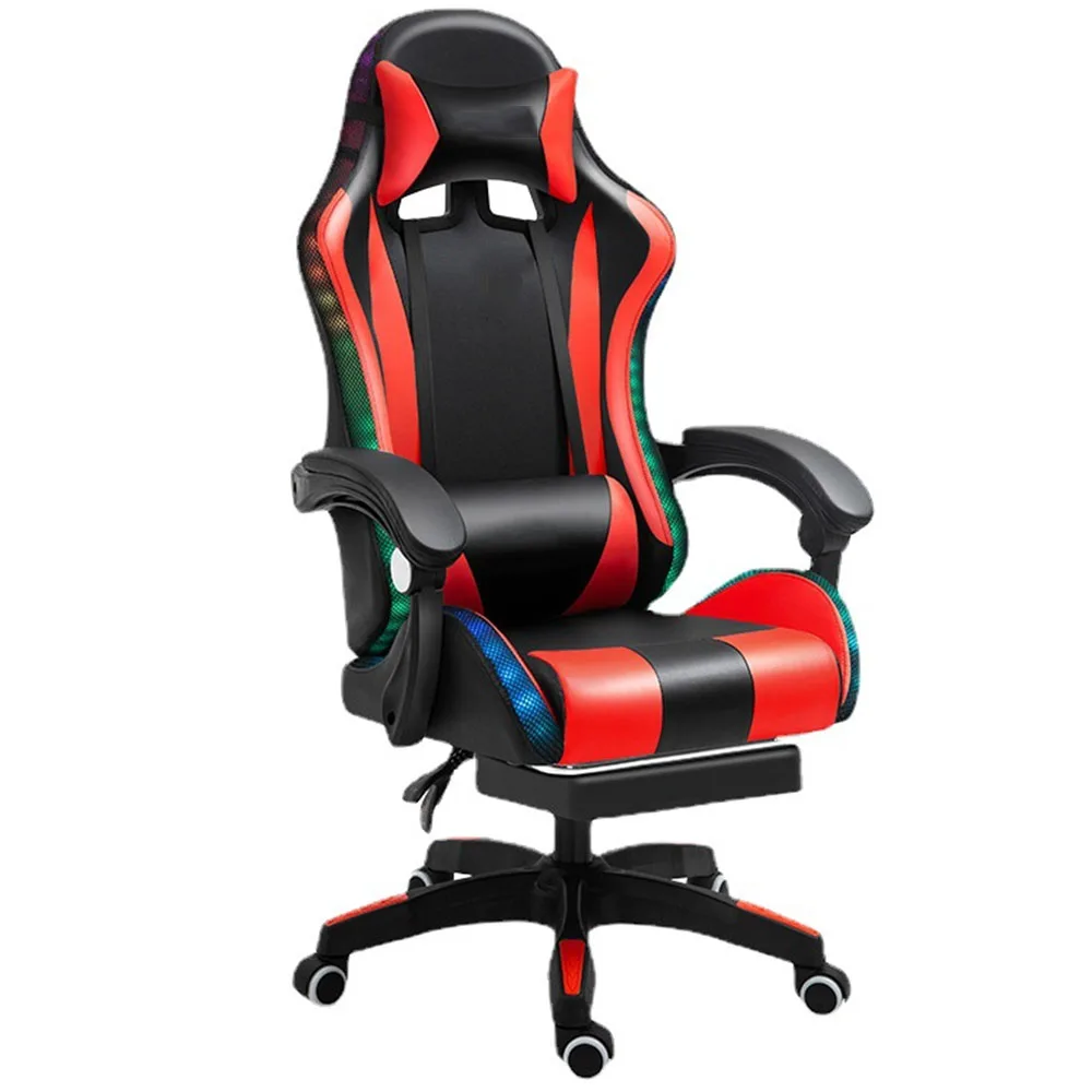 

Rotatable Computer Chair Gaming Chairs Modern Simple Style of Metal Frame Leather Material Liftable Sponge Filler Comfortable