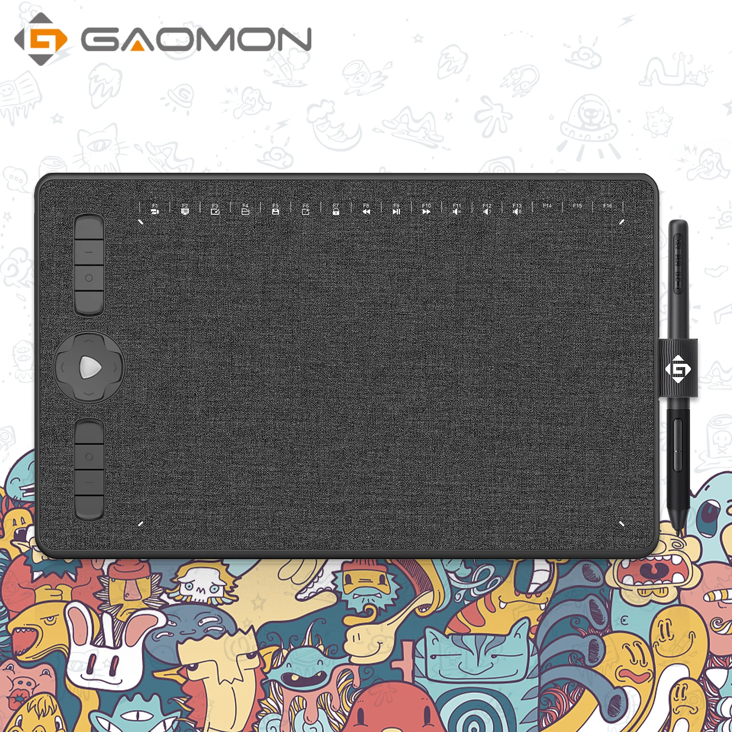 Графический планшет GAOMON M1230 12 дюймов с 8192 уровнями пера и 13 мультимедийными