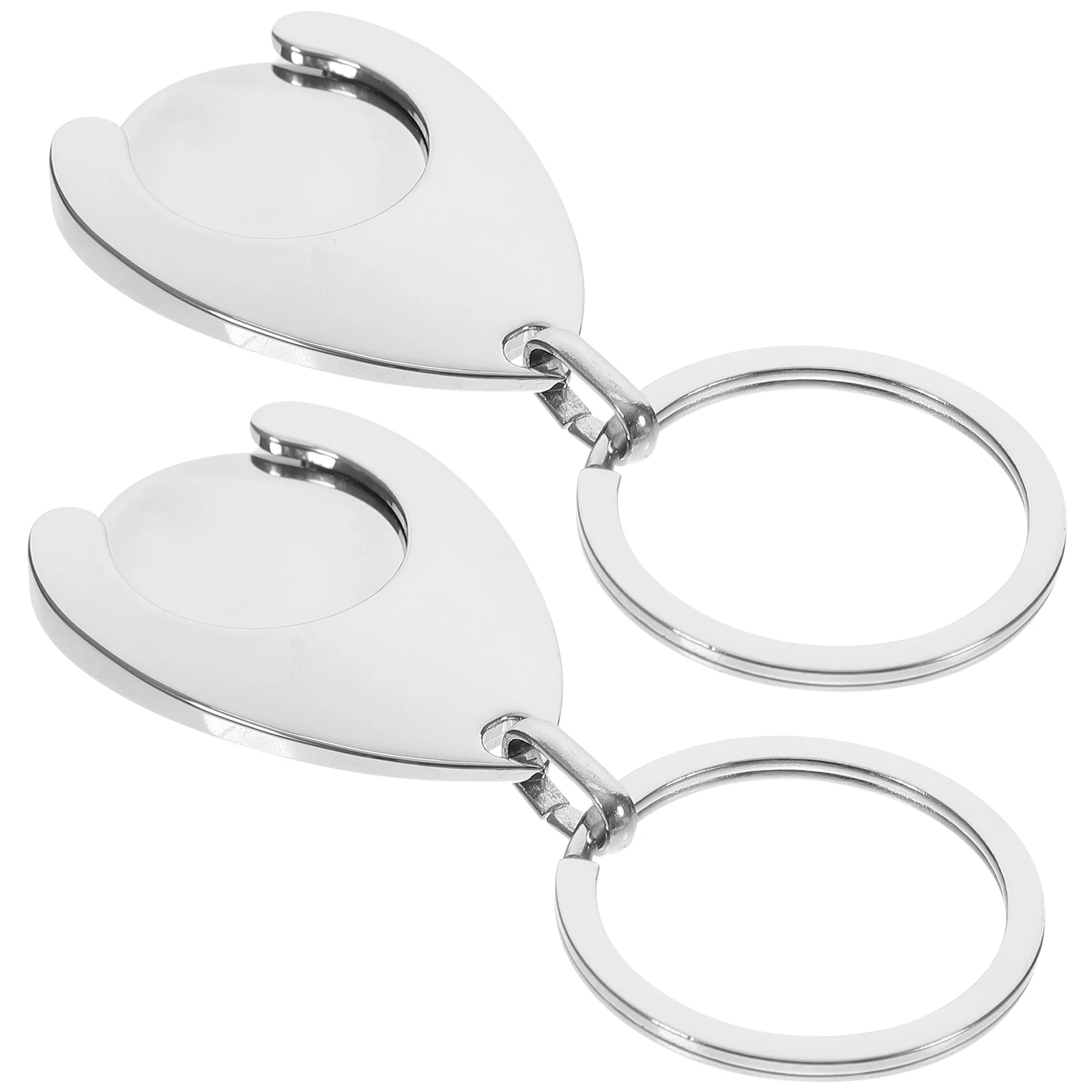

2 Pcs Cart Token Portable Trolley Remover Coin Key Chain Rings Metal Keychain Ornament Tokens Buckle Supplies Shopping