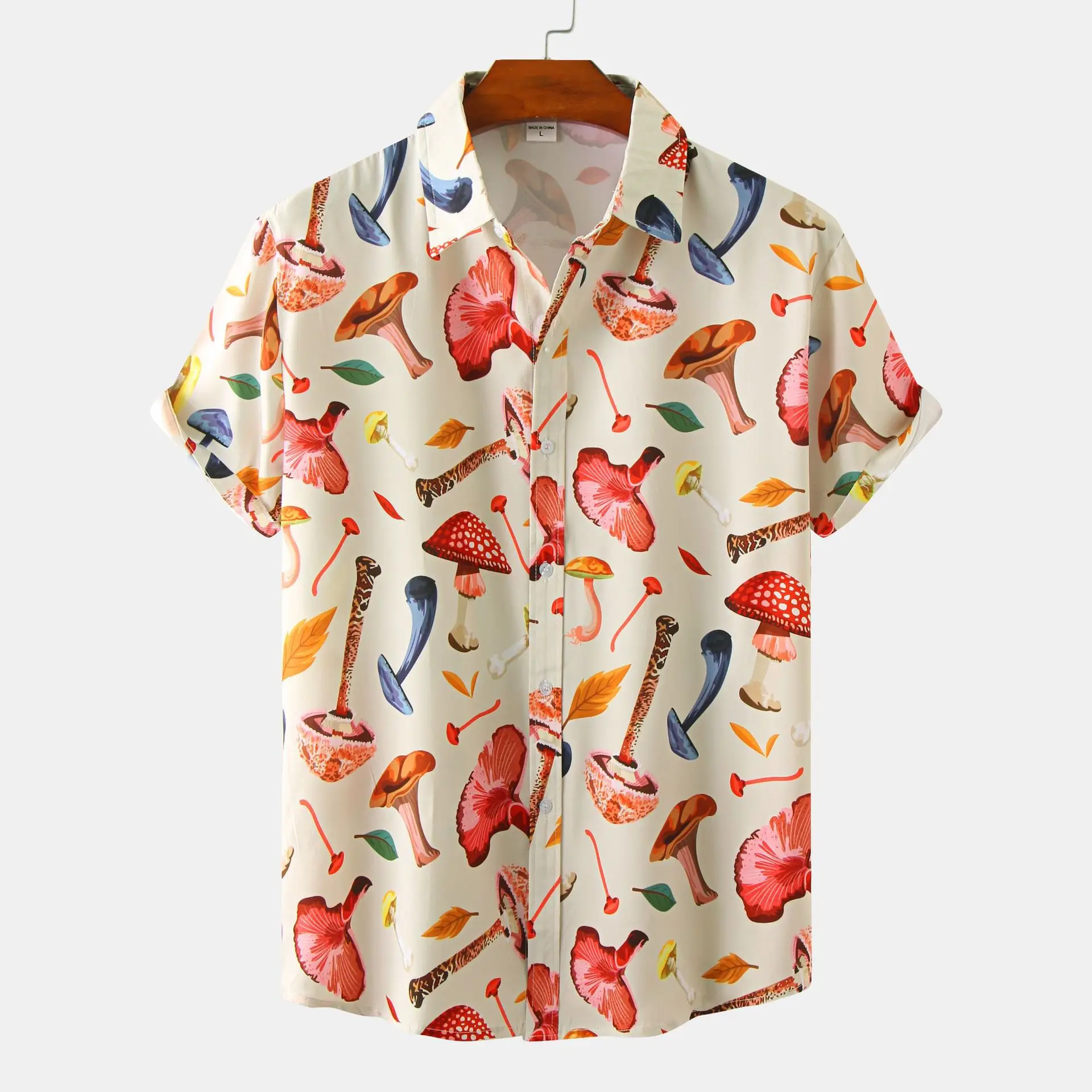 

Men's Hawaii Shirts Cue Cartoon Printing Short Sleeve Shirts Button Up Summer Tops Holiday Men Clothing camisa masculina