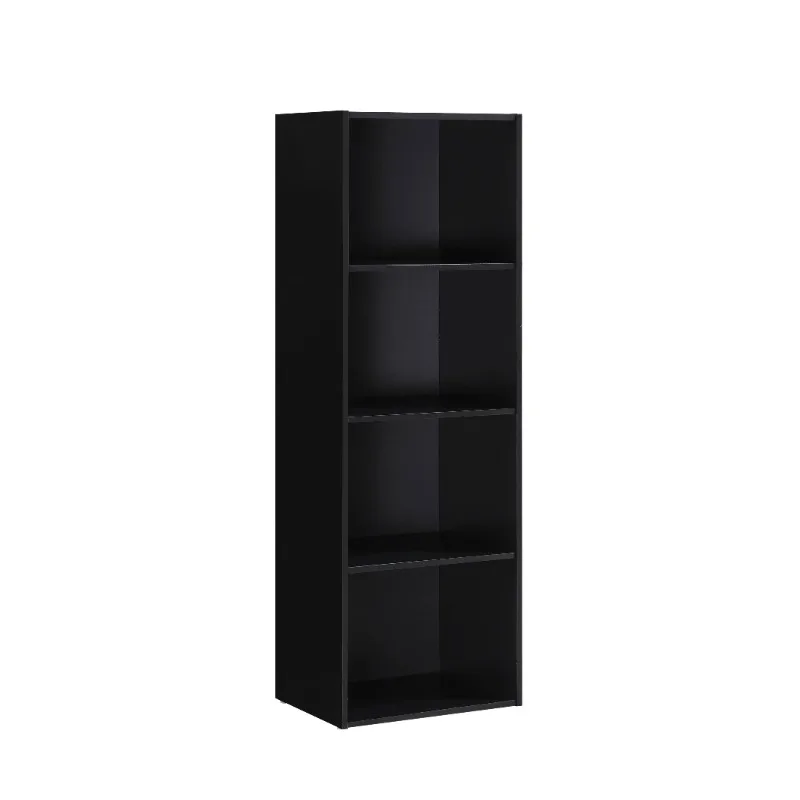 

Hodedah 4-Shelf Wood Bookcase, Black/Beech/Cherry/Mahogany/Rainbow