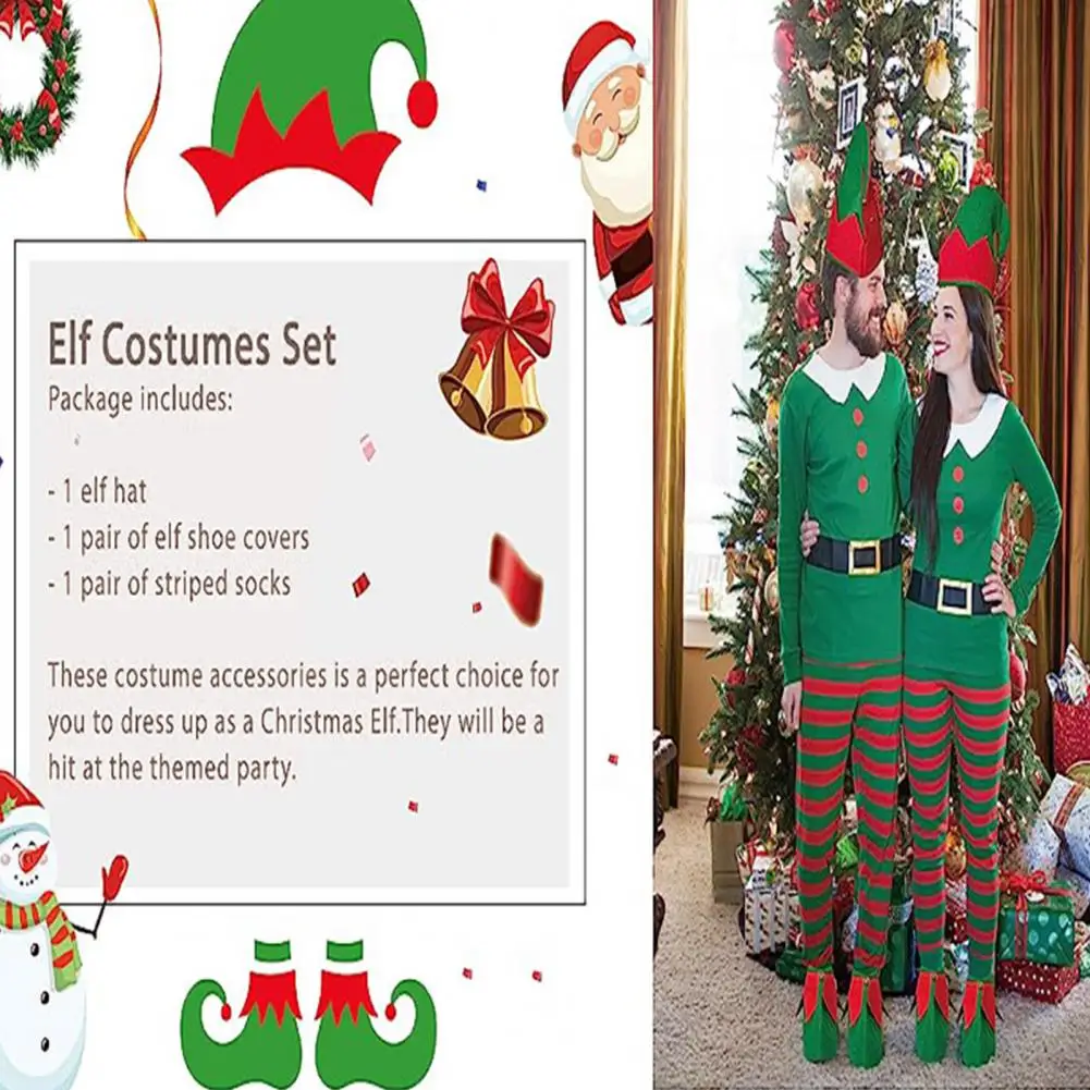 

Elf Hat Shoe Covers for Festive Events Elf Hat Shoe Cover Set Festive Christmas Elf Costume Accessories High-quality for Parties