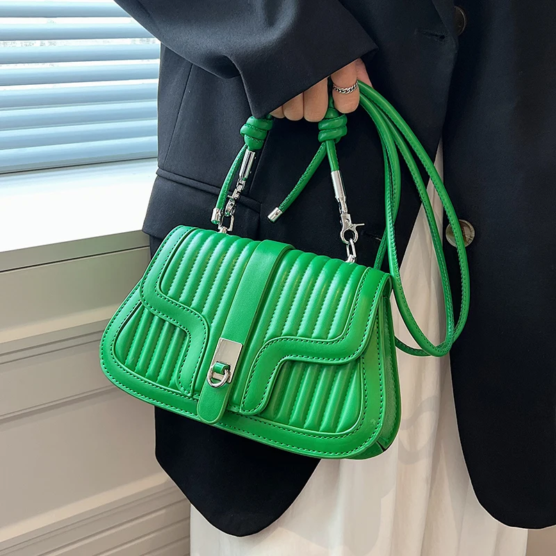 

Новинка 2022, женские модные роскошные брендовые сумки, модная однотонная сумка через плечо из искусственной кожи, повседневные женские сумк...