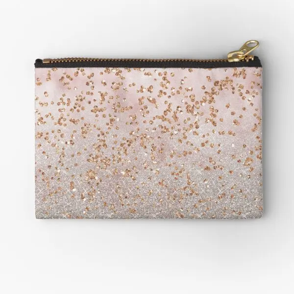 

Mixed Rose Gold Glitter Gradients Zipper Pouches Panties Pure Socks Women Coin Pocket Small Underwear Key Men Bag Cosmetic