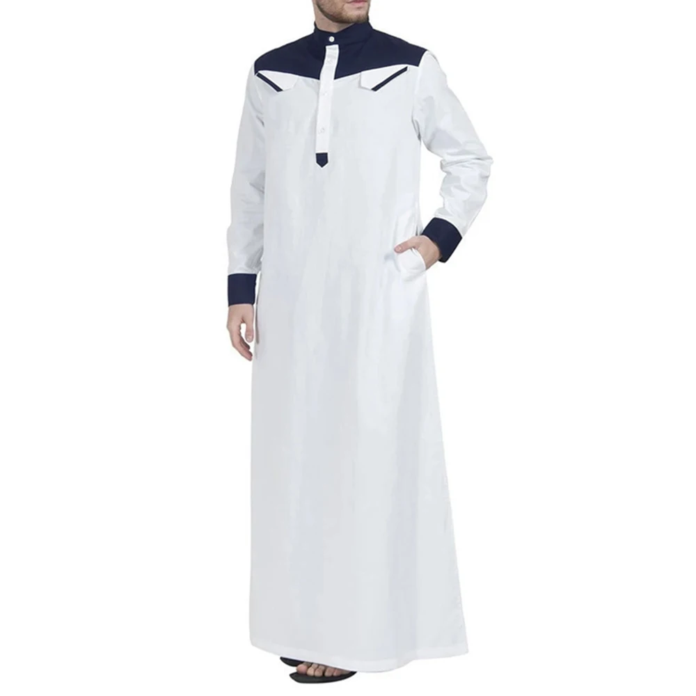 Muslim Men Jubba Thobe Islamic Clothing Ramadan Mens Moroccan Kaftan Robe Saudi Musulman Abaya Caftan Jubah Dubai Arab Dresses