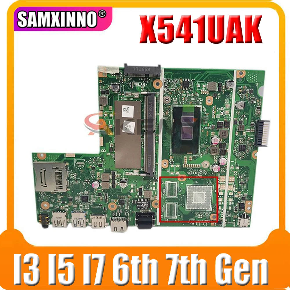 Материнская плата для ноутбука X541UA X541UAK I3 I5 I7 6-го поколения процессор 7-го ASUS X541UJ
