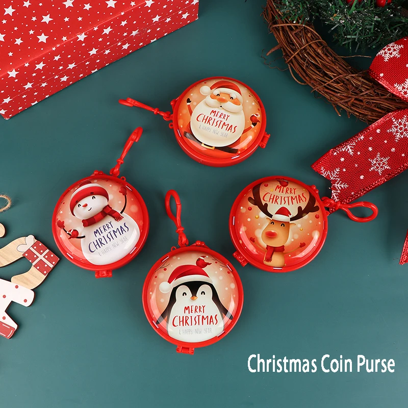 

Милый Рождественский Кошелек для монет, 1 шт., Мультяшные кошельки на молнии для детей, органайзер для наушников, коробка, маленький кошелек для монет, рождественский подарок