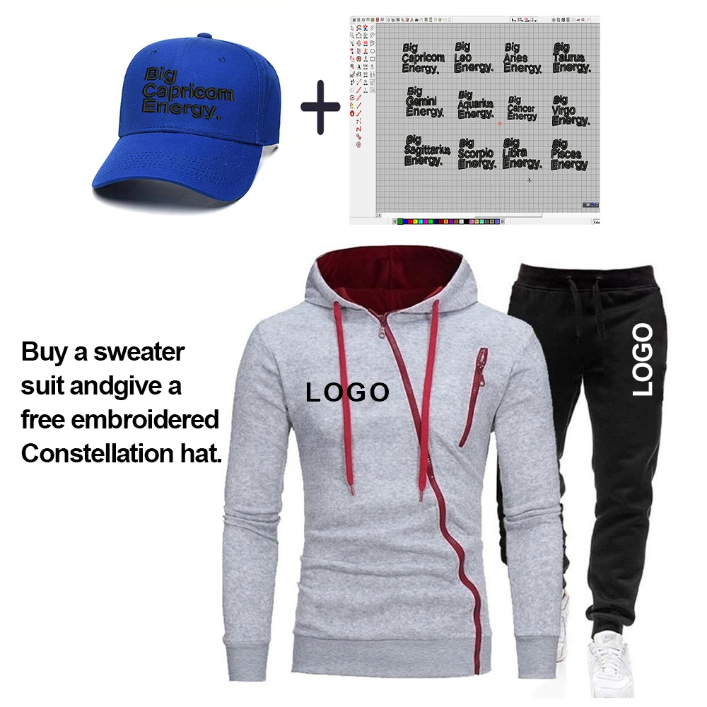 

Customized Mens Sweatsuits3 Piece Hoodie Tracksuit Sets winter thick polyester Casual Comfy Jogging Suits