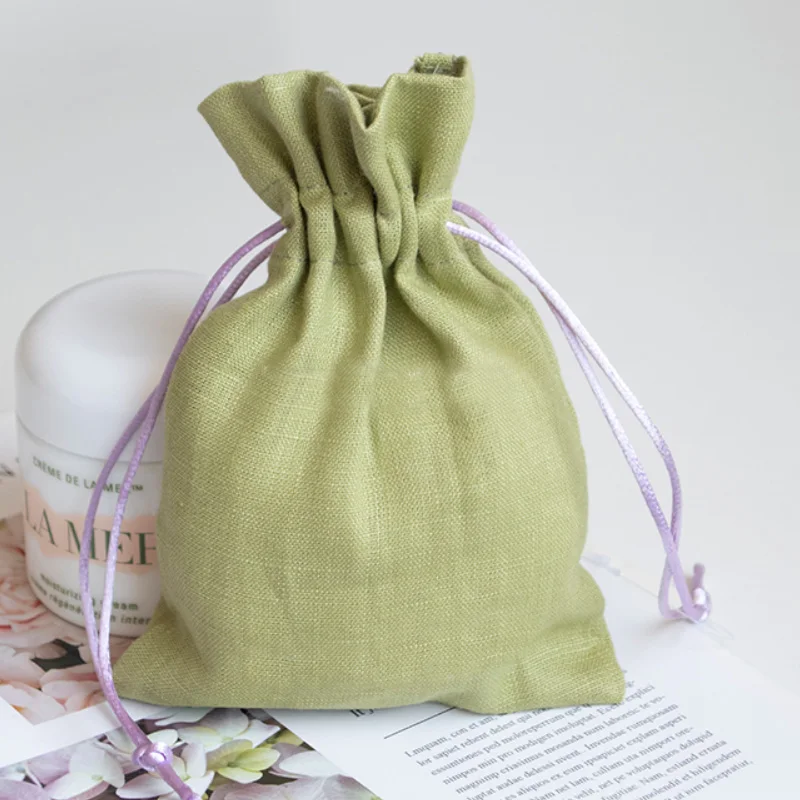 

Green Jute Gift Bag 8x10cm(3x4") 9x12cm 10x15cm(4x6") 13x17cm pack of 50 Eyelashes Cosmetic Jewelry Linen Drawstring Pouches