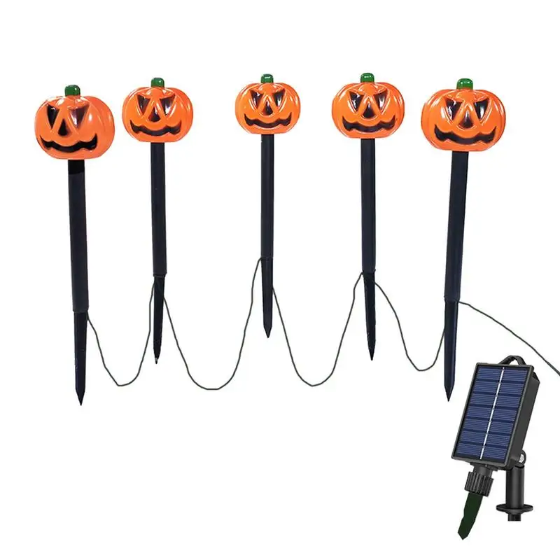 

Pumpkin Solar Stake Lights Waterproof LED Solar Powered Pathway Light Halloween Pumpkin Lights Solar Lighted Skull Lamp For Lawn