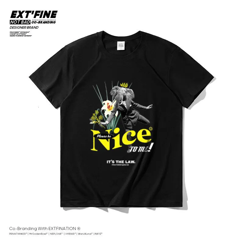 

Футболка ExtFine Dacing с надписью «Mr.elephant», забавные Модные мужские топы, футболки в стиле хип-хоп с круглым вырезом и коротким рукавом, летние муж...