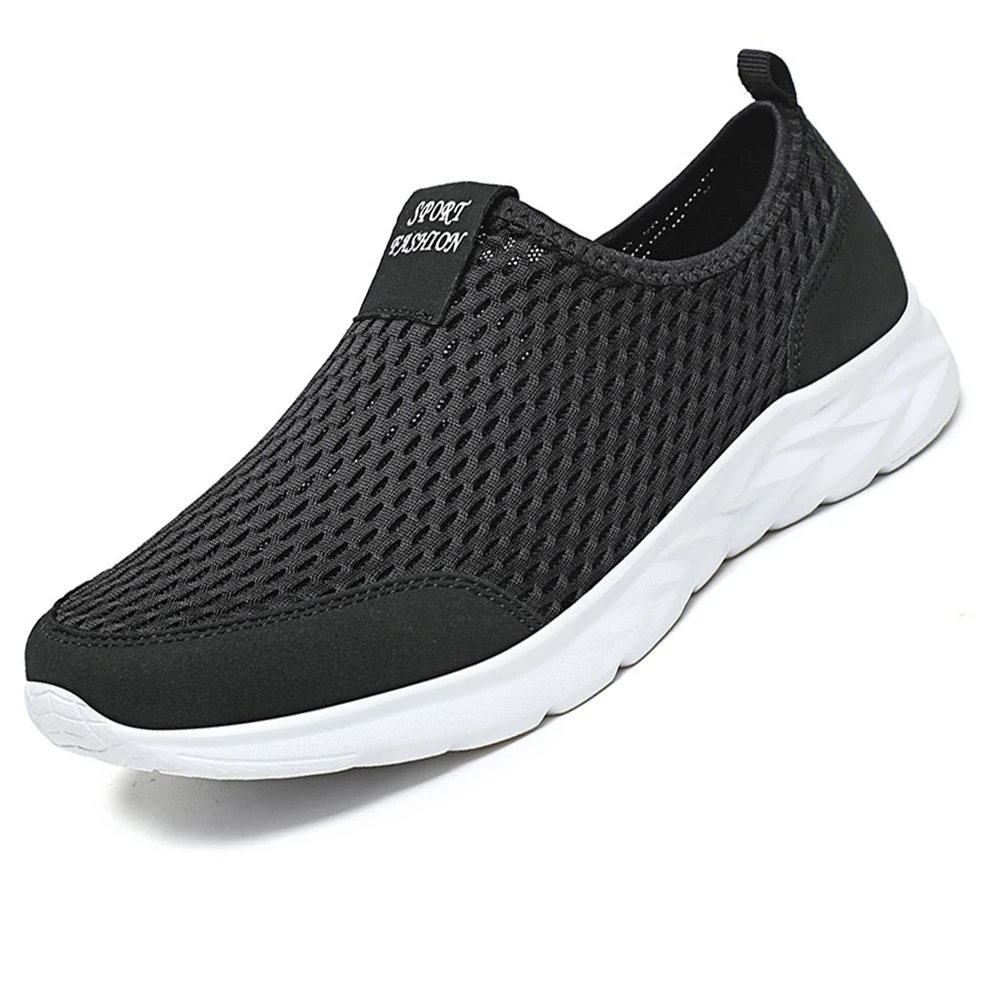 

Кроссовки мужские сетчатые легкие, дышащие удобные, без шнуровки, спортивная обувь на плоской подошве, для улицы, бега, досуга