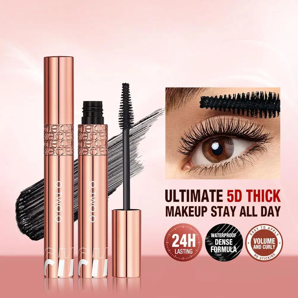 

O.TWO.O Mascara Waterproof Lengthens Eyelashes Extension Black Non-smudge Lengthening Volume 5D Silk Fiber Mascara Cosmetics