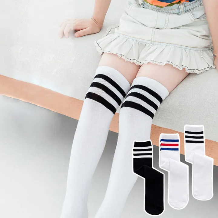 

Колготки для маленьких девочек, чулки, носки для учеников трех аттракционов, однотонные чулки, японские дышащие полосатые детские носки