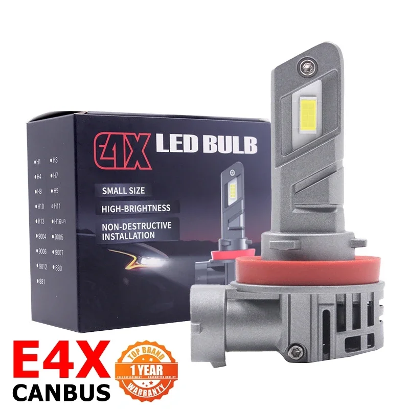 E4X H7 фонарь H11 H1 передняя фара Whit Fan Best Turbo 6000K H4 9005 HB3 9006 противотуманная лампа